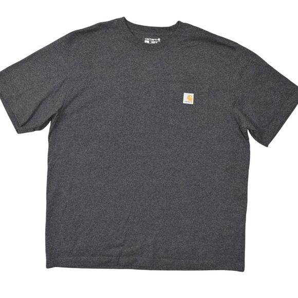 Carhartt Gray T-Shirt Men XL Cotton Short Sleeve Loose Fit Short Sleeve - Picture 1 of 6